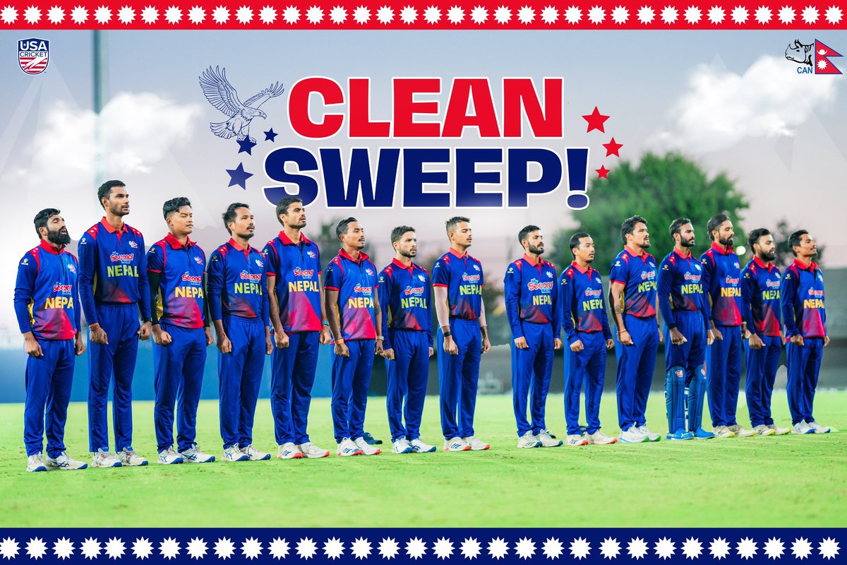 Congratulations Team Nepal for a clean sweep in the T20I series against the USA ! 🏆

Let’s carry this momentum to the #CWCL2 series. #NepalCricket