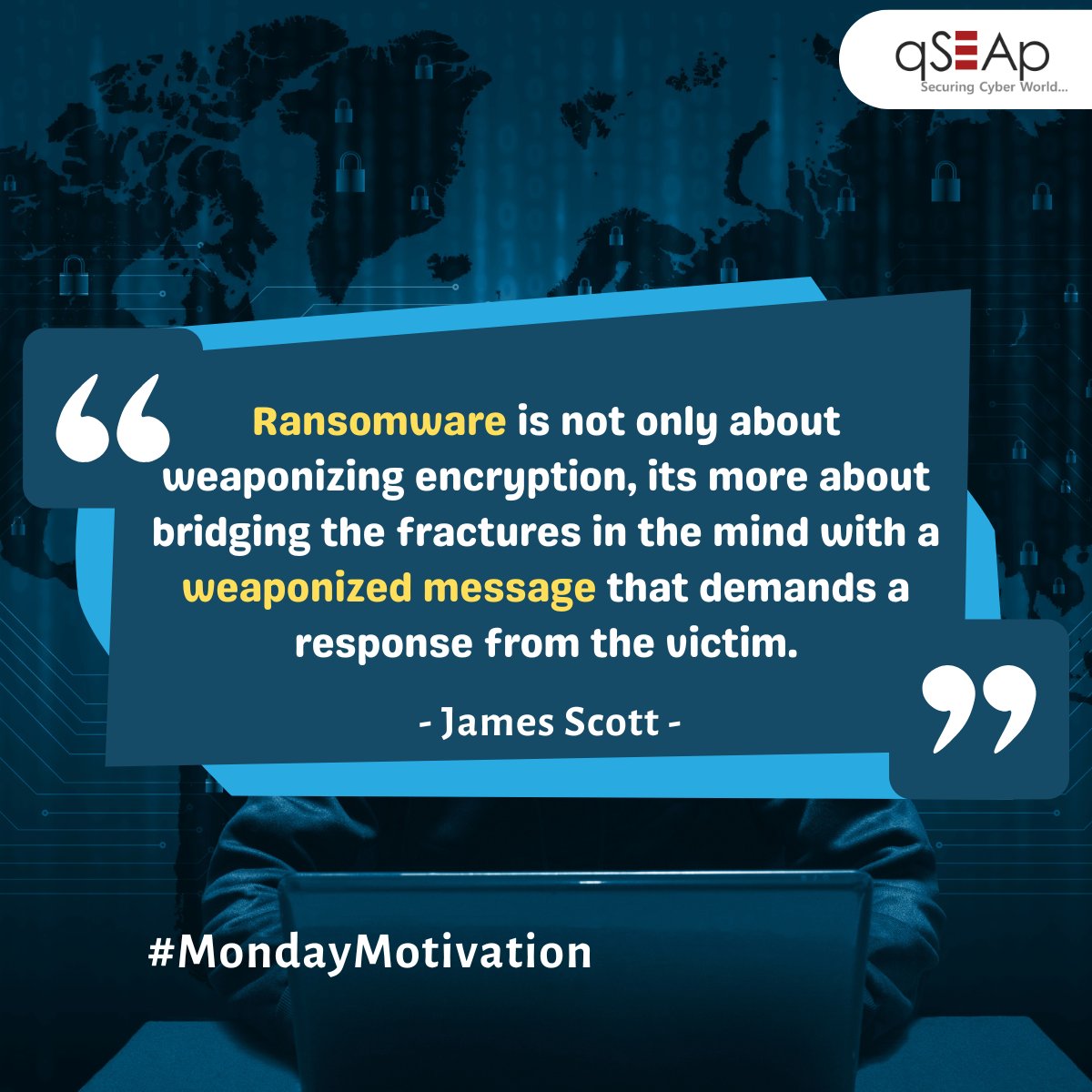 This Monday, let’s reflect on the complex nature of ransomware. It isn’t just about encryption, it’s about exploiting vulnerabilities in our minds. Stay vigilant and ready to respond!

#qSEAp #Cybersecurity #Ransomware #CyberAttacks #CybersecurityAwareness #MondayMotivation