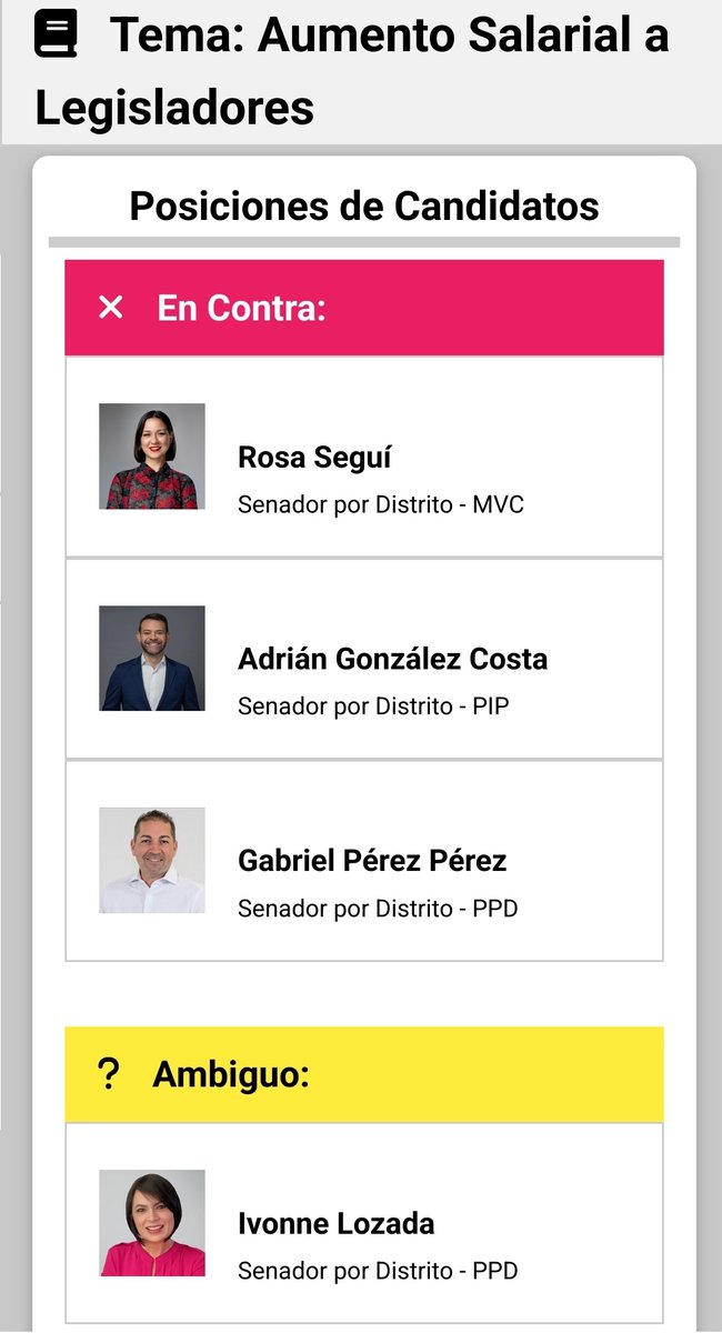 aseguratuvoto's tweet photo. Hemos actualizado la página con las posiciones en varios temas de @RosaSeguiMVC, @AGONZALEZCOSTA, @ilozr, y más.

Estas son basadas en sus respuestas al debate del Distrito de San Juan que tomó lugar la semana pasada.

Para más detalles de los cambios: https://t.co/LLvJi95e6D https://t.co/VgGXbXK90j
