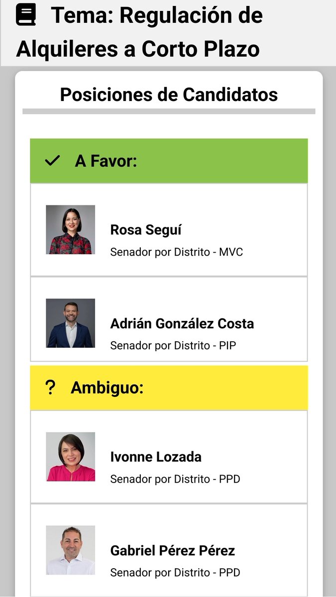 aseguratuvoto's tweet photo. Hemos actualizado la página con las posiciones en varios temas de @RosaSeguiMVC, @AGONZALEZCOSTA, @ilozr, y más.

Estas son basadas en sus respuestas al debate del Distrito de San Juan que tomó lugar la semana pasada.

Para más detalles de los cambios: https://t.co/LLvJi95e6D https://t.co/VgGXbXK90j