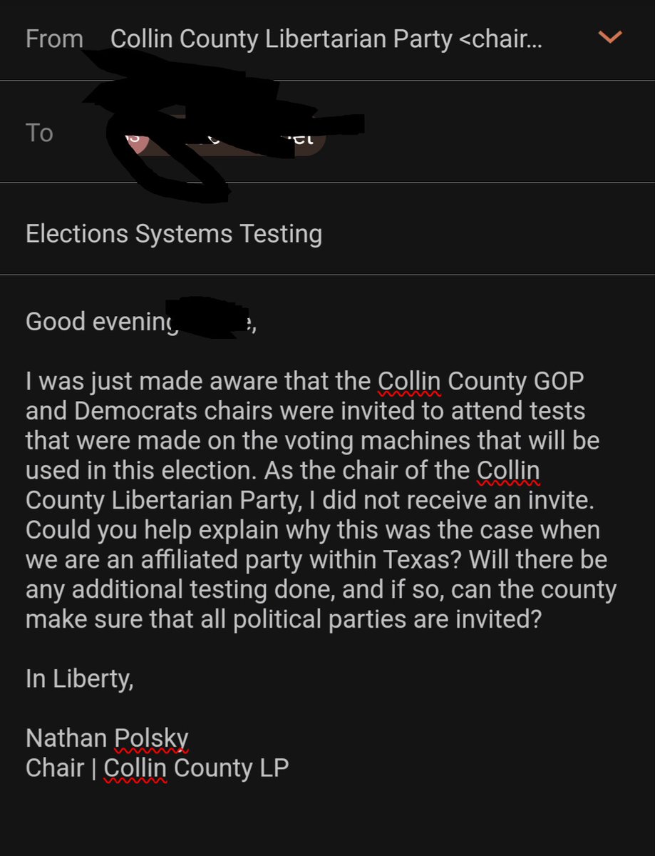collinlp's tweet photo. Libertarians not being invited by government officials when the other two parties are? Color me shocked!

@LPTexas @CollinDems @CollinGOP https://t.co/zlbEudMAhL