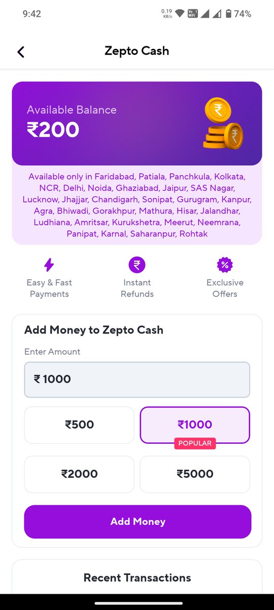 Chang60643753's tweet photo. @ZeptoNow 
Iam not able to redeem zepto cash https://t.co/BFVl3mrD9f