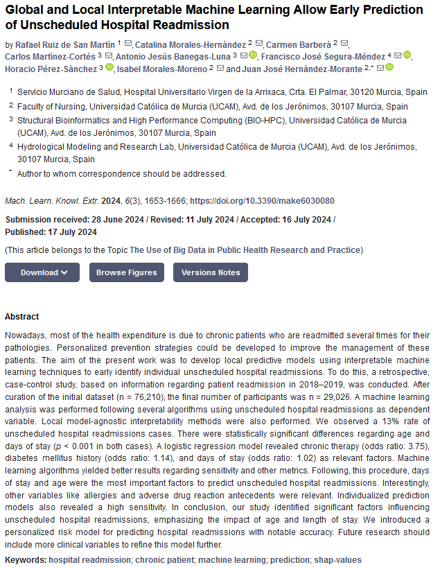 MAKE_MDPI's tweet image. 🏥 This study focuses on the use of #interpretablemachinelearning to #predict unscheduled #hospitalreadmissions,  which contribute significantly to healthcare costs, particularly for  chronic patients. 
👉 mdpi.com/2504-4990/6/3/…
