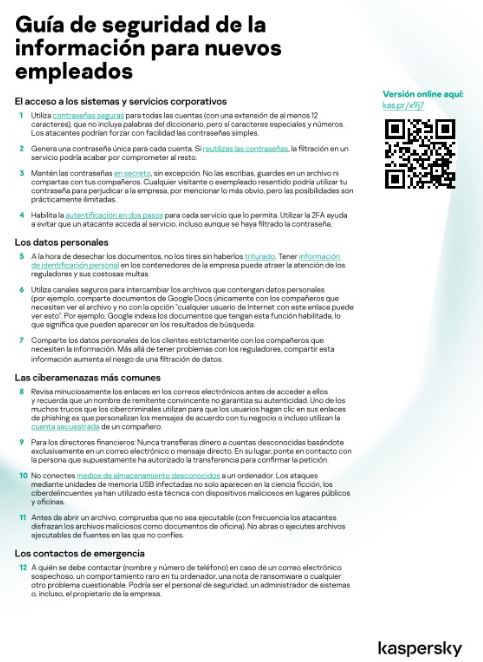 KasperskyES's tweet photo. Dar a los nuevos empleados una guía de seguridad y buenas prácticas ayuda a reducir los errores de #ciberseguridad. 📋

Hemos redactado una guía básica a la que puedes añadir aspectos específicos de tu empresa, así como sus reglas y reglamentos. 🛡️✅  https://t.co/3Gqgp98YO2 https://t.co/CWIe6v8kVw