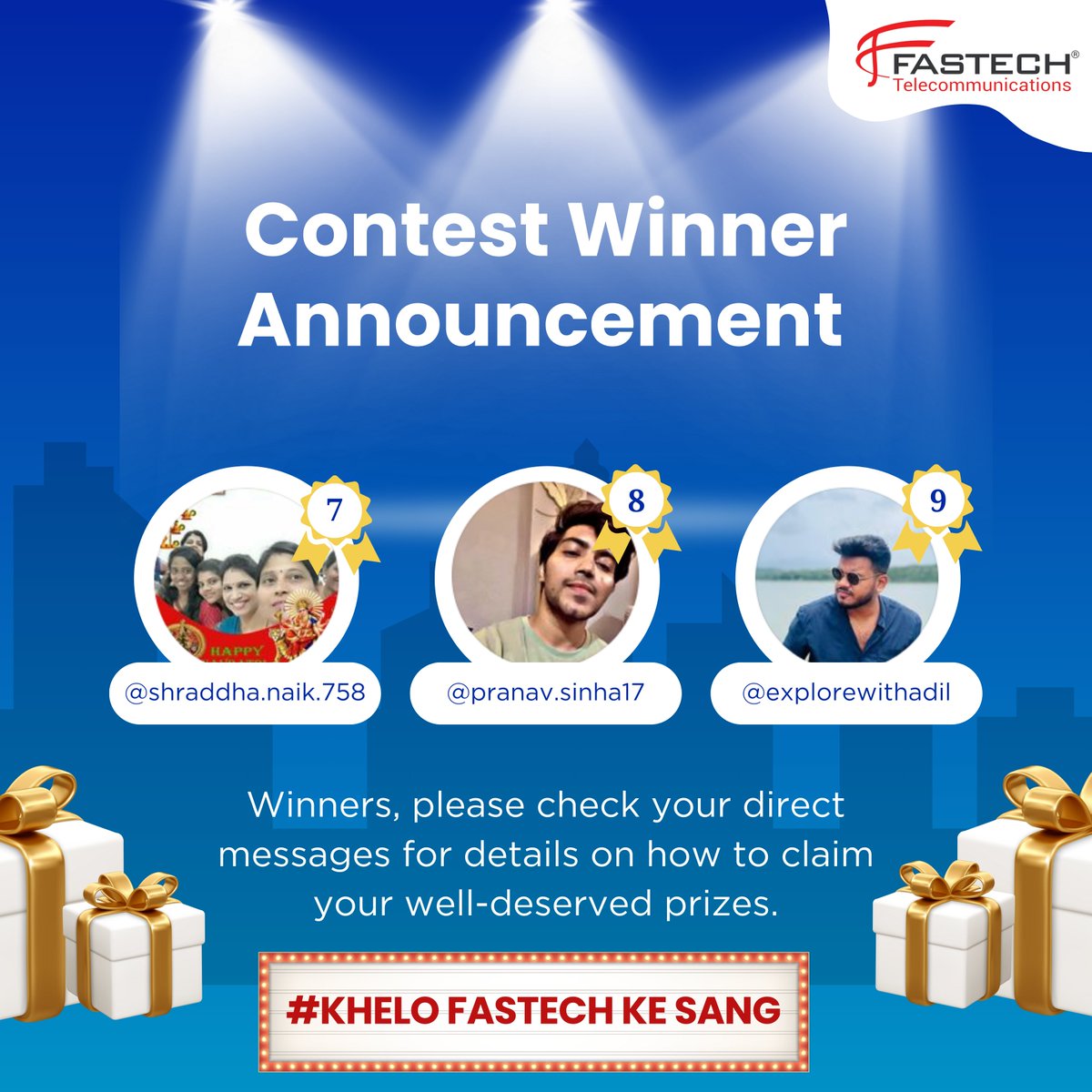 fastech_T's tweet image. Congratulations to #KheloFastechKeSang winners!! 
 
Kindly check your DM for Vouchers!📩 
Kindly claim them within a week!! 
 
A special thank you to everyone who participated and showed their support and enthusiasm! 🙌 

#FastechTelecommunications #ContestWinners