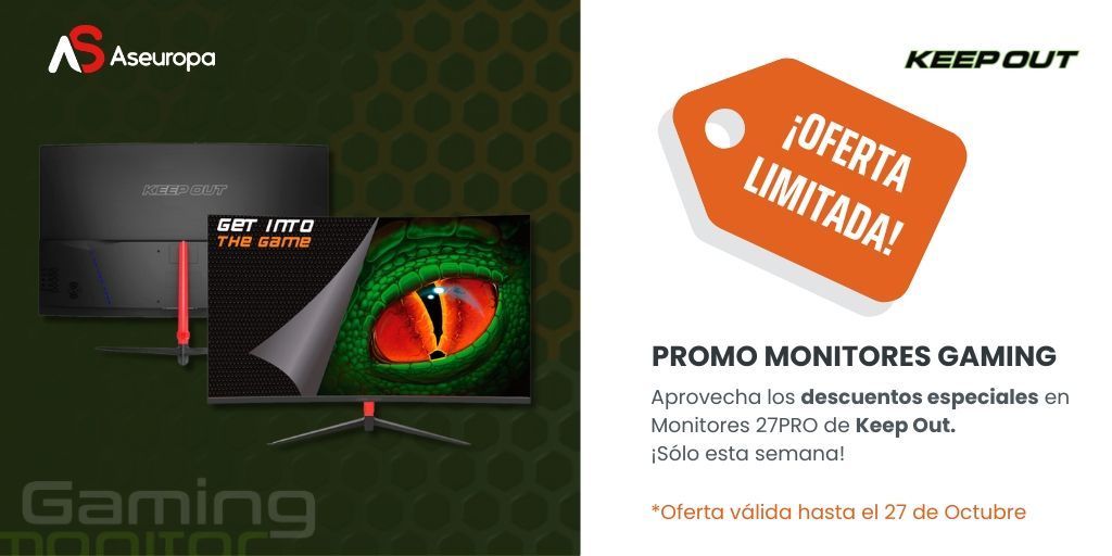 ¡Celebra el Día Mundial del Ahorro de Energía con la mejor experiencia gaming! 🎮
Aprovecha nuestras ofertas especiales en monitores <a href="/KeepOut_Gaming/">Keep Out Gaming®</a> de 27 pulgadas con resolución FullHD. 🖥
⚡ ¡Descuentos solo hasta el domingo 27/10! ➡ buff.ly/3A35Qfd