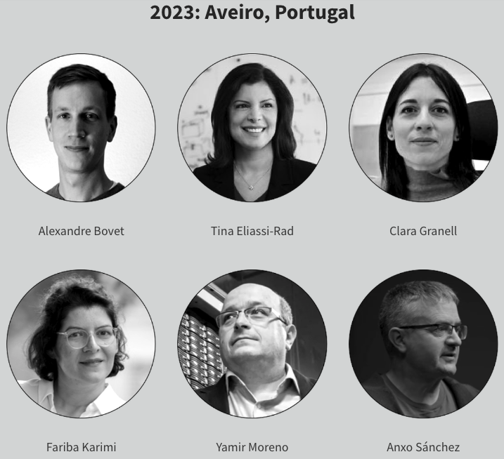 ๐ฒ๐๐๐๐๐๐ฝ๐๐ ๐ธ๐ถ๐ธ๐ป (@complenet) on Twitter photo Celebrating our past keynote speakers. 2023 Aveiro, Portugal. Thanks to <a href="/BovetAlexandre/">Alexandre Bovet</a>, @tinaeliassi, <a href="/claragranell/">Clara Granell</a>, <a href="/fariba_k/">Fariba Karimi</a>, <a href="/cosnet_bifi/">Yamir Moreno</a>, Anxo Sรกnchez.
Join us in Fortaleza, Brazil for #CompleNet25: complenet.weebly.com/call-for-contrโฆ Celebrating our past keynote speakers. 2023 Aveiro, Portugal. Thanks to <a href="/BovetAlexandre/">Alexandre Bovet</a>, @tinaeliassi, <a href="/claragranell/">Clara Granell</a>, <a href="/fariba_k/">Fariba Karimi</a>, <a href="/cosnet_bifi/">Yamir Moreno</a>, Anxo Sรกnchez.
Join us in Fortaleza, Brazil for #CompleNet25: complenet.weebly.com/call-for-contrโฆ