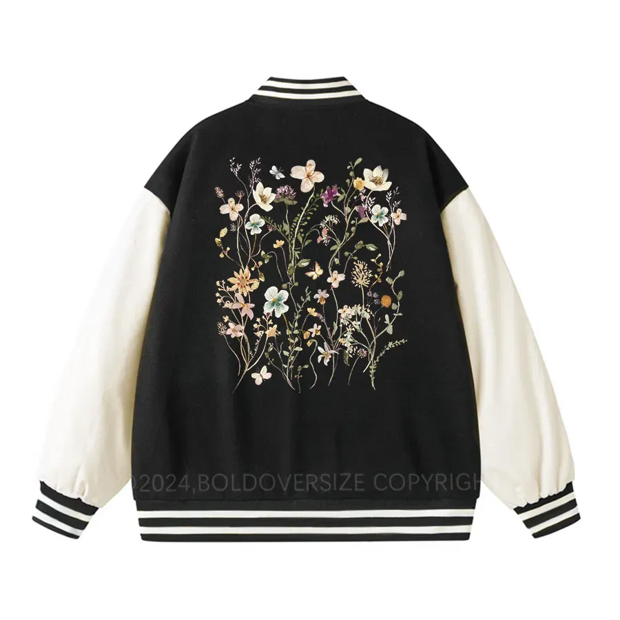 boldoversize's tweet photo. Vintage Boho Wildflowers Cottagecore Unisex Baseball Jacket https://t.co/d9ciBPA4nC