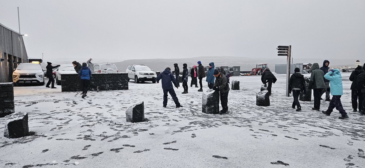 Iceland 2024. Final Day and the snow arrived! Gullfoss  and the obligatory snow ball! <a href="/solsch1560/">Solihull School</a>  #memories #opportunity #fieldtrips