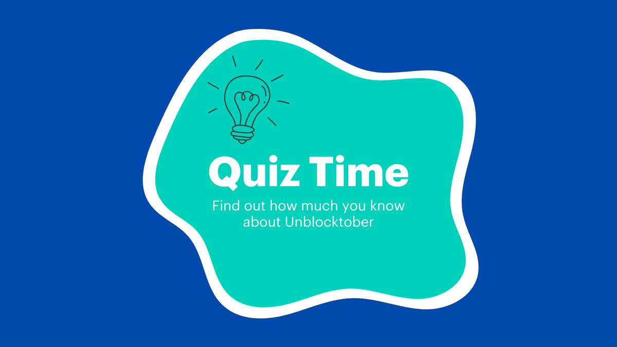 Unblocktober (@unblocktober) on Twitter photo How well do you know Unblocktober?
This quiz is your chance to prove you’re an Unblocktober expert.
Simply click the link below to get started on the quiz.
i-com.involve.me/unblocktober-2… How well do you know Unblocktober?
This quiz is your chance to prove you’re an Unblocktober expert.
Simply click the link below to get started on the quiz.
i-com.involve.me/unblocktober-2…