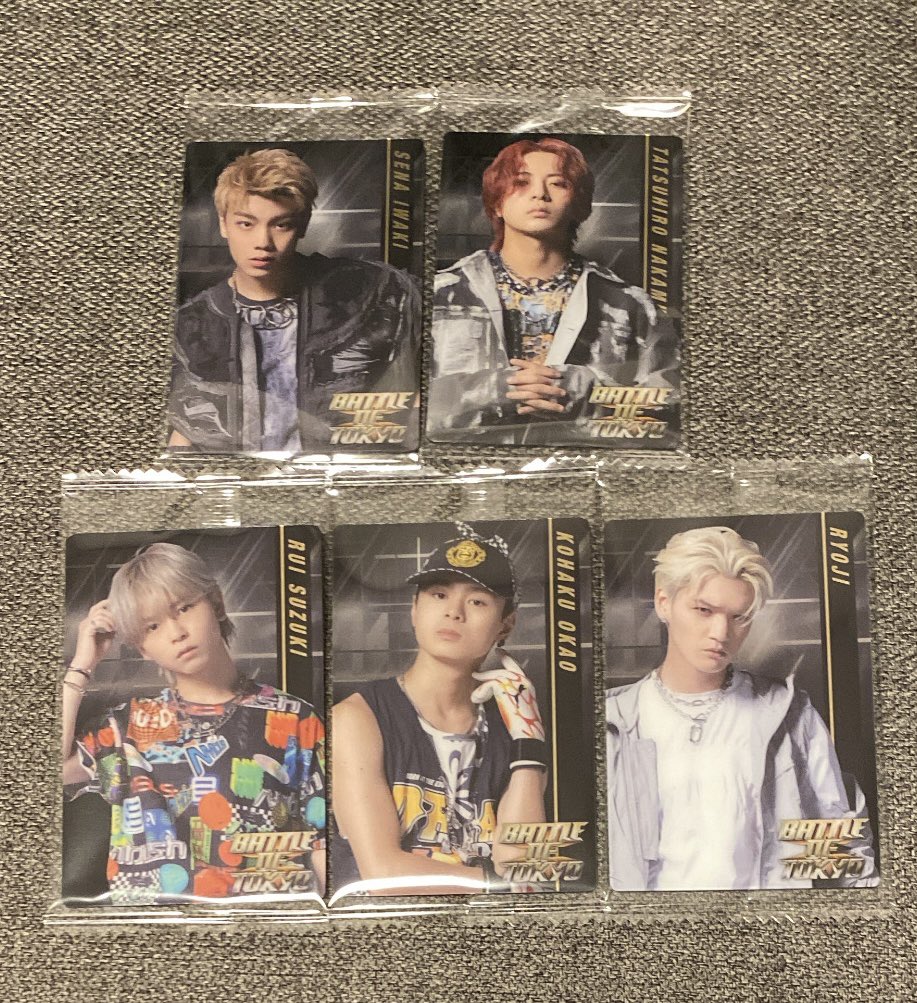 BATTLE OF TOKYO BOT ウエハース　カード 交換

【譲】　LIKIYA 与那嶺瑠維　山本彰吾　RIKU 澤本夏輝　剣　中西椋雅　半田龍臣
RYOJI  岩城星那　中村竜大　鈴木瑠偉　岡尾琥珀

【求】　砂田将宏♾️・宇原雄飛・中島颯太