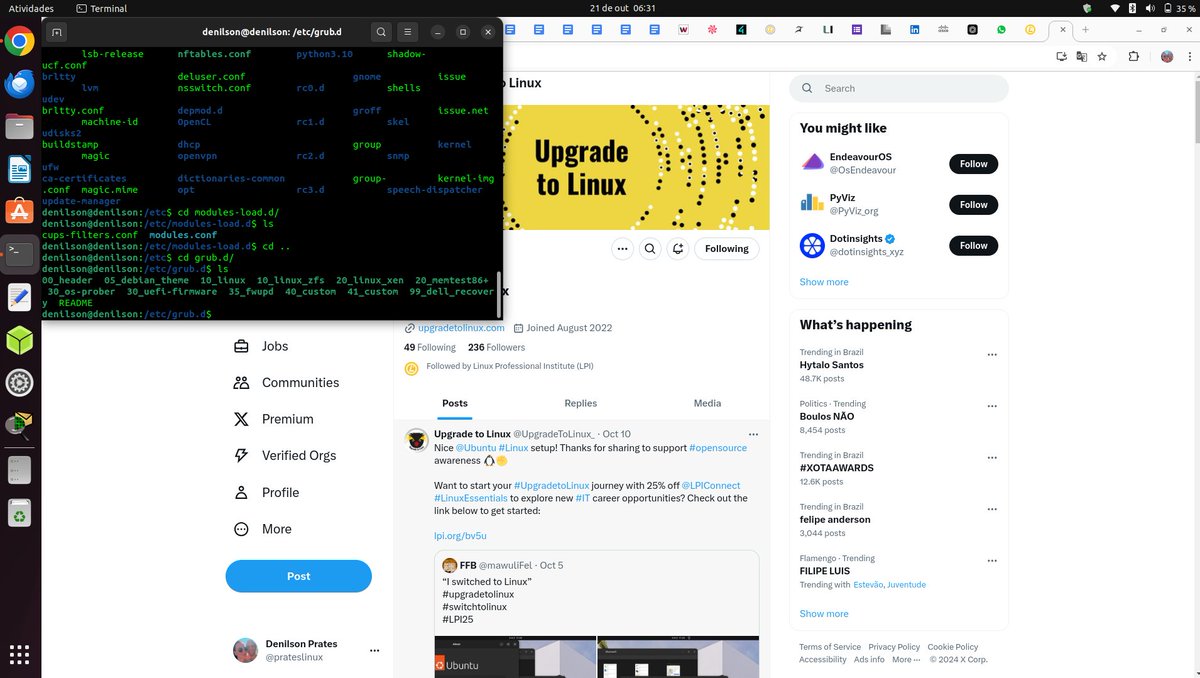 prateslinux's tweet image. Mudei para o Linux! @LPIConnect @UpgradeToLinux_ 
#upgradetolinux #switchtolinux #LPI25