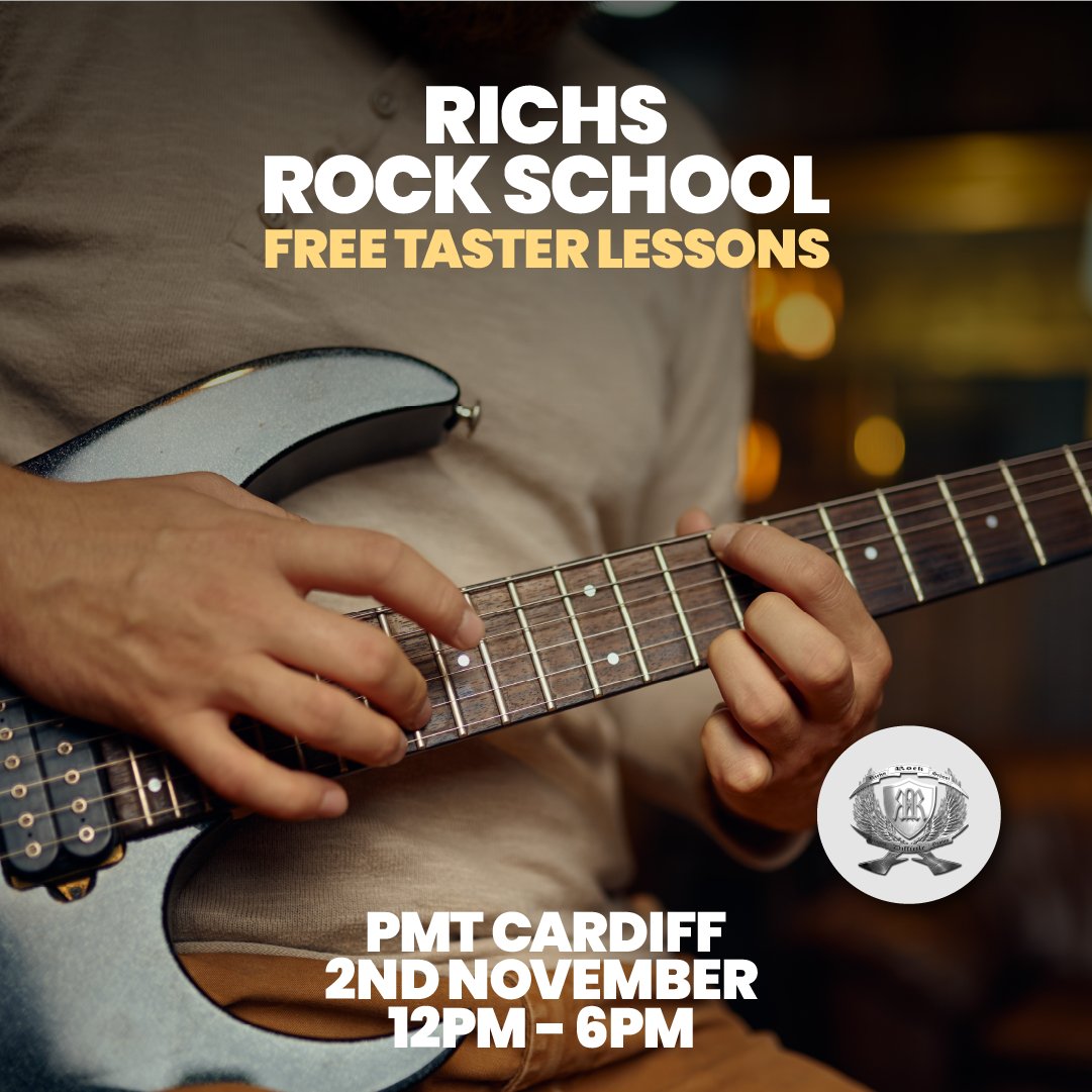 playmusictoday's tweet photo. PMT Cardiff is excited to be hosting FREE taster guitar lessons on Saturday 2nd November 2024! ๐ธ
For more information about Richโs Rock School, visit Rich's Rock School!
https://t.co/T3XqineRMn
#CardiffMusic #GuitarLessons #FreeMusicClass #MusicEducation #RichsRockSchool https://t.co/mRILAQou1R