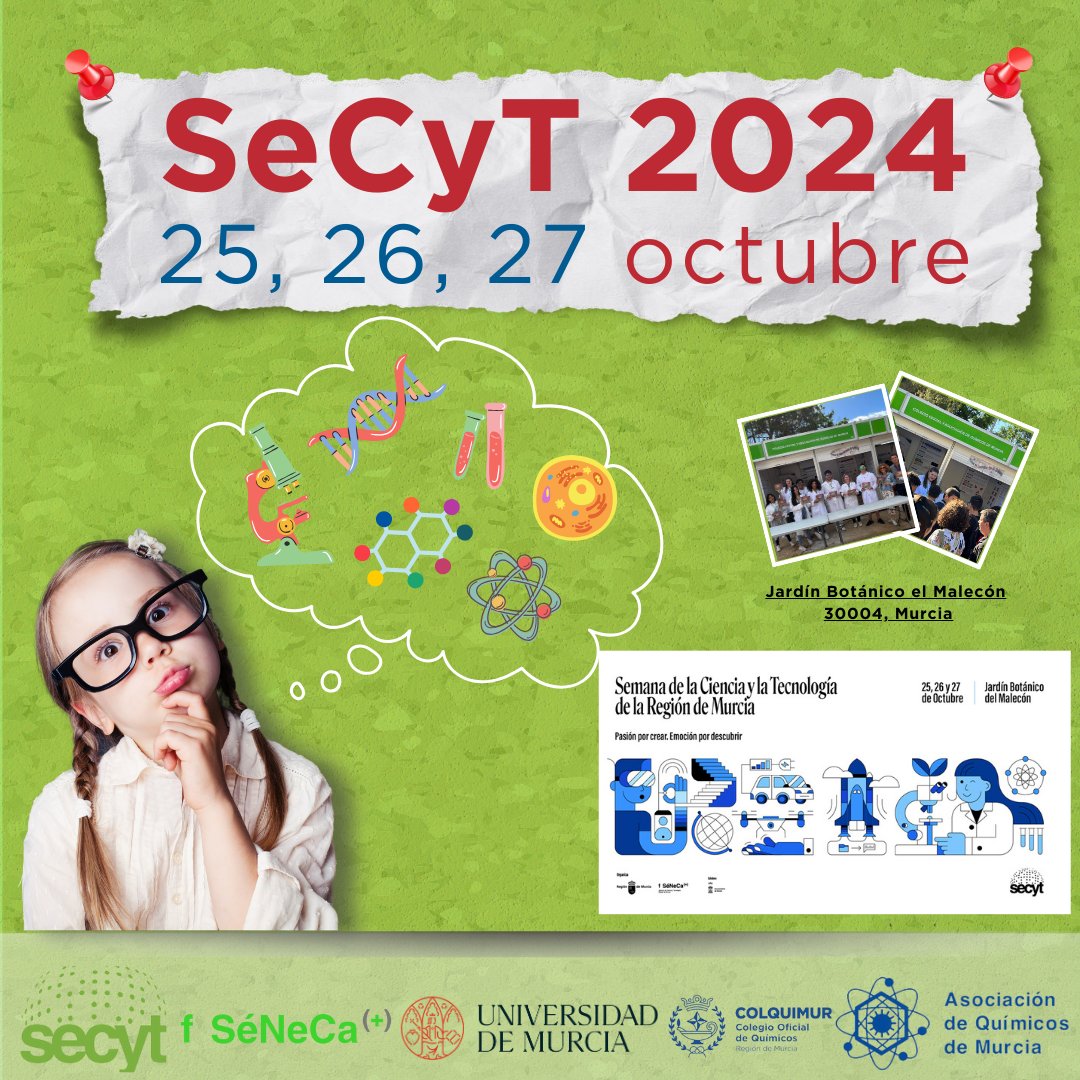 COLQUIMUR's tweet image. 🎉 Semana de la Ciencia y la Tecnología 2024 (SeCyT)
👩🏼‍🔬#MujeresConQuímica
💧El agua es esencial
👃🏼Los aromas de la tierra
🔬Smart Chemistry
🧪Experimentos
💄Cosmética
📅 25, 26 y 27  octubre 2024
@FundacionSeneca
#colquimur #colquimurformación #secyt24 #semanadelaciencia