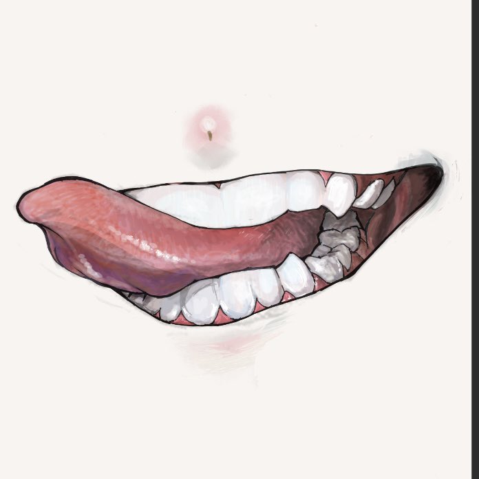 mayamadesu's tweet photo. 息抜きとして描いてる絵、口ばかり描いてます #illustration https://t.co/C2pE1NUV4A