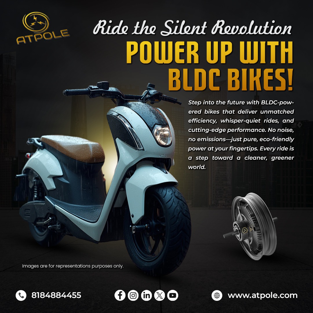 AtpoleT30262's tweet photo. โจAtpole BLDC Motor-Powered EV Scooters: A Revolution on Wheels!โจWith powerful BLDC motors, these scooters offer unmatched efficiency, smooth rides, and eco-friendly travel. Join the movement towards sustainable living and redefine your riding experience! #Atpole #BLDCMotors https://t.co/GgOoPQIvPj