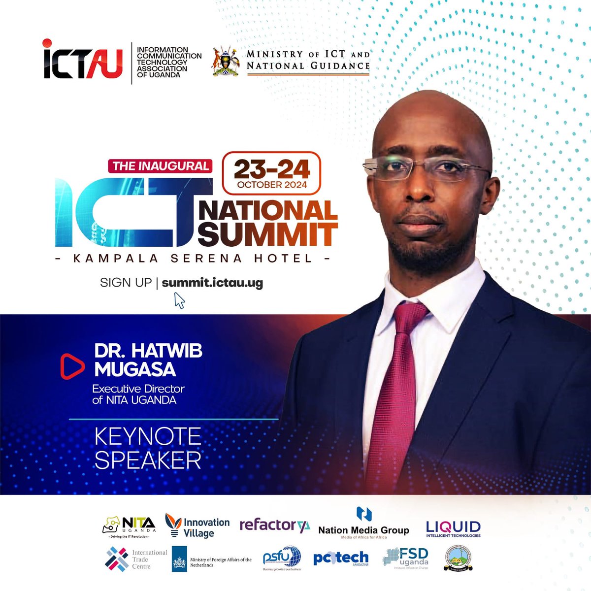 Join us at the Inaugural National ICT Summit on Oct 23-24! Our executive director, Dr. Hatwib Mugasa will deliver a keynote on the future of #DigitizeUG 
Don't miss this chance to learn, network, and shape the next wave of ICT innovation! 💡