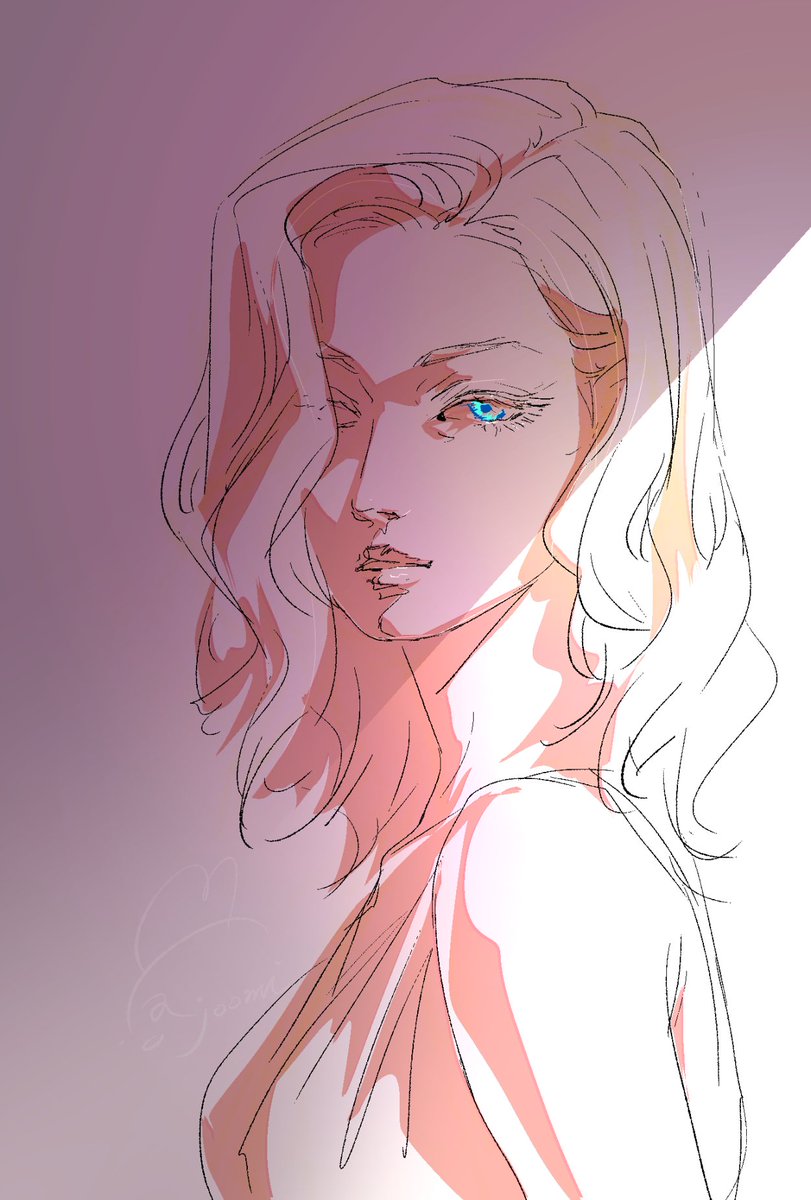 「らくがき: ファムファタルな髪型のひと」|妙珠美🥀🐈‍⬛のイラスト