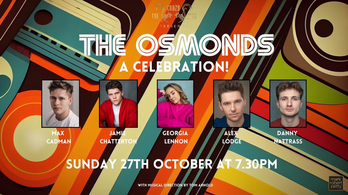 We’re HAVING A PARTY on Sunday 27th October at 7.30pm at <a href="/CrazyCoqs/">Crazy Coqs</a> when <a href="/TheCCPresents/">The Crazy Coqs Presents</a> The Osmonds - A Celebration! with <a href="/maxcadman96/">Max Cadman</a> <a href="/Jchatterton10/">Jamie Chatterton</a> <a href="/MissGeoALennon/">𝗚𝗲𝗼𝗿𝗴𝗶𝗮 𝗔𝗹𝗲𝘅𝗮𝗻𝗱𝗿𝗶𝗮 𝗟𝗲𝗻𝗻𝗼𝗻</a> <a href="/alexanderlodge/">Alex Lodge</a> &amp; #DannyNattrass Host: @markrobertpetty  brasseriezedel.com/events/the-cra…