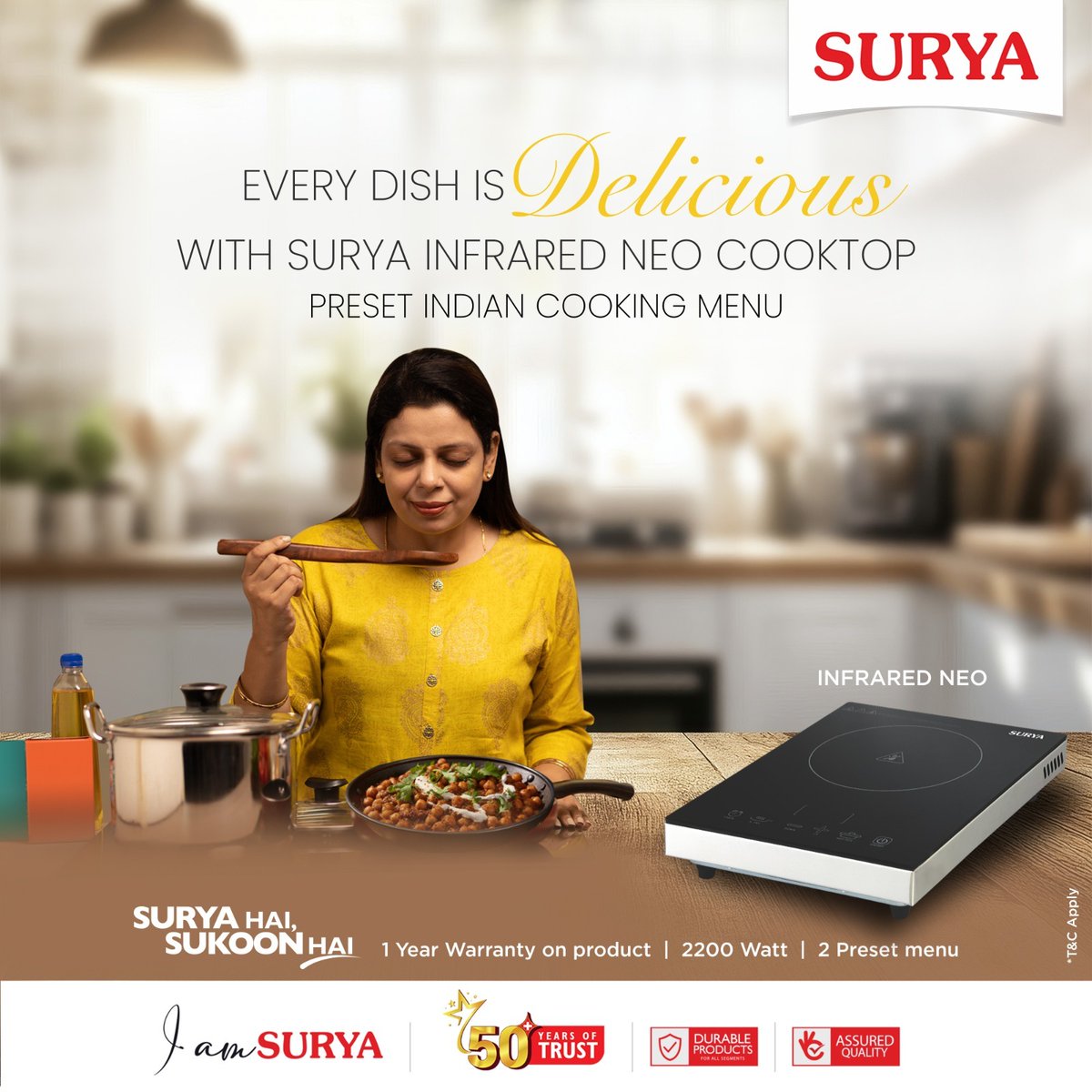 surya_roshni's tweet image. Cooking on Surya infrared Neo induction guarantees delicious results. From everyday meals to special recipes, bring out the best in every dish with precision heat and exceptional flavor.

#surya #suryaInfraredneo #infraredinduction #inductioncooktop #kitchenappliances