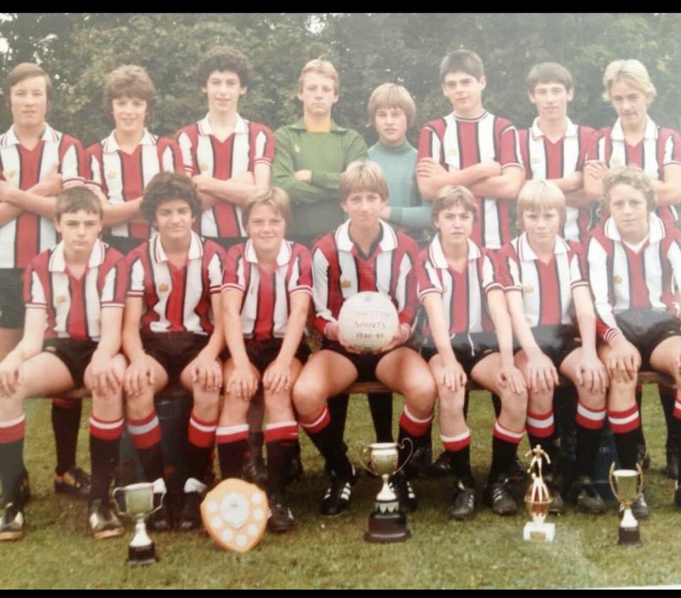 LeonBiggs's tweet photo. @JimWhite Can you spot a young @martinkeown5 (or is it Screech from Saved by the bell?!!) My brother in-law Garry Parker is the captain of this all conquering Marston Saints boys team!!! 🤭 https://t.co/BqXELmdHNC