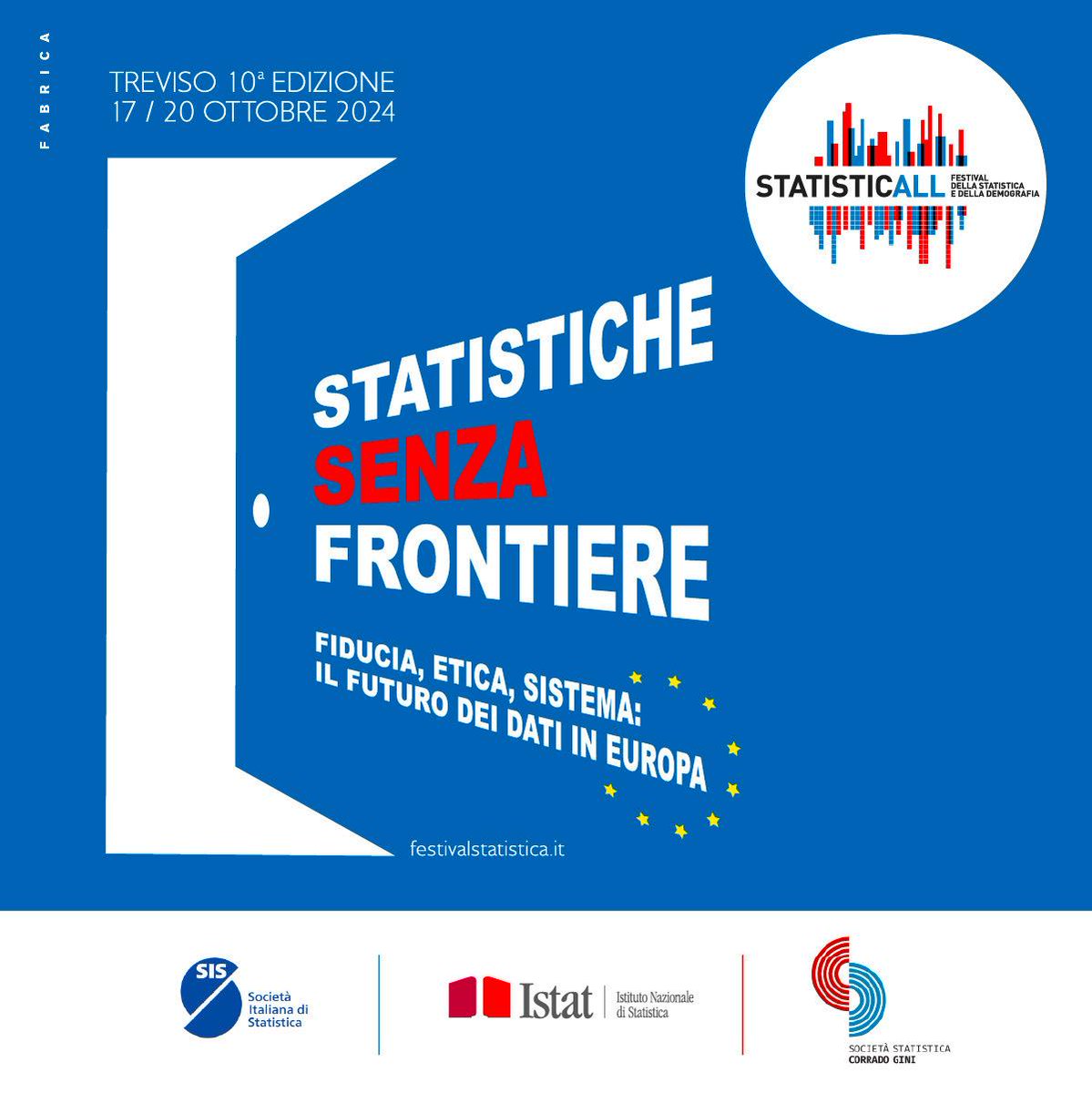 istat_it's tweet photo. Ieri si è chiusa con successo la decima edizione di #StatisticAll:

🗓 90 eventi
💬 160 relatori
👂 oltre 20.000 utenti raggiunti sui social

Scopri di più sull'edizione di quest'anno: https://t.co/mAED8TFt0Q https://t.co/2HLN3dRmU2