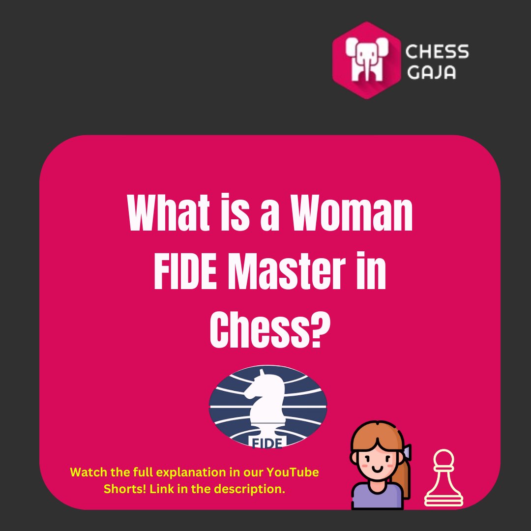 ChessGaja's tweet image. What is a Woman FIDE Master in Chess? ♟️
Full Video - youtube.com/shorts/ThkWM_8…

#ChessPatterns #ChessTactics #ChessStrategy
#LearnChess #ChessGame
#grandmastertips #learnchess #chessenthusiast #ChessForBeginners #Chess #chessplayers #chessgaja #GMPriyadharshan #onlinechessacademy