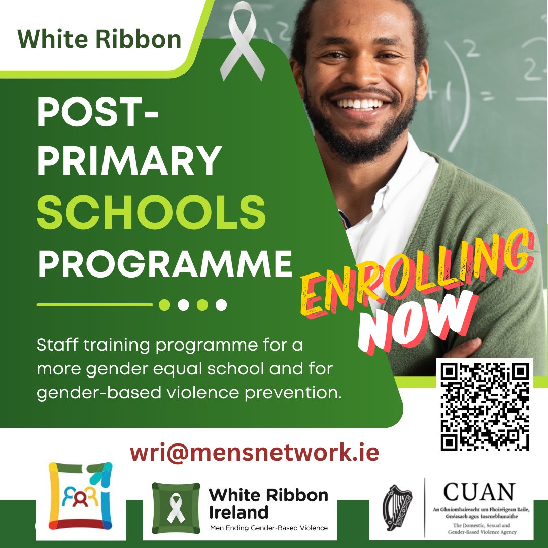 White Ribbon Ireland (@whiteribbonirl) on Twitter photo The White Ribbon Post-Primary School Programme is enrolling now. We will work with your whole school community to promote gender equality and prevent gender-based violence. Contact wri@mensnetwork.ie for more info. The White Ribbon Post-Primary School Programme is enrolling now. We will work with your whole school community to promote gender equality and prevent gender-based violence. Contact wri@mensnetwork.ie for more info.