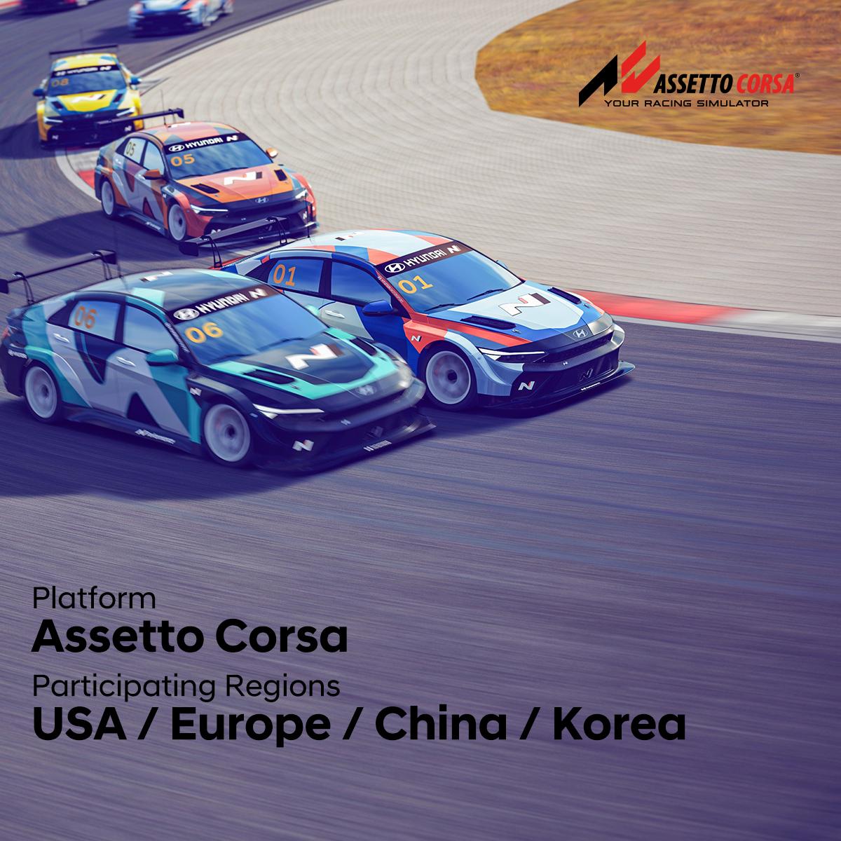 AKEsportsIT's tweet photo. Gear up for the @Hyundai_Global N Virtual Cup on @AC_assettocorsa!

With over $100K in prizes up for grabs, the competition is intense.
Pre-qualifications kick off today! Set your fastest lap time and climb your way to the top 🏆

You have 3 weeks to qualify, as drivers from the USA, Korea, China, and Europe compete for a place in the finals.

Do you have what it takes? 💪🏼

#HyundaiNVirtualCup #AssettoCorsa #HyundaiN #simracing