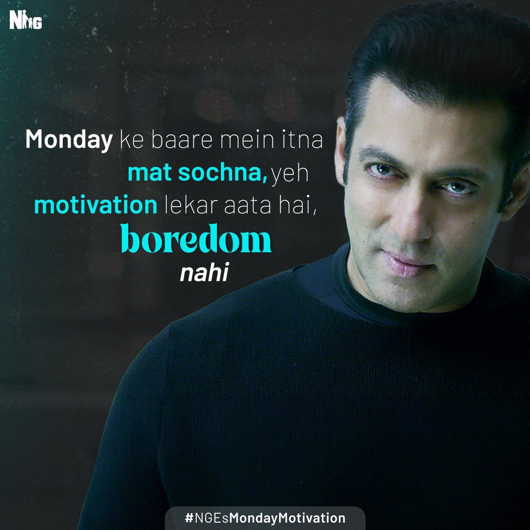 NGEMovies's tweet photo. Woh jeena bhi kya jeena hai jisme Monday ki #Kick naa ho 😎

#SajidNadiadwala #Kick

@BeingSalmanKhan 
@WardaNadiadwala 

#NGEMovies #BollywoodMovies #MondayMotivation https://t.co/90NWHjehZP