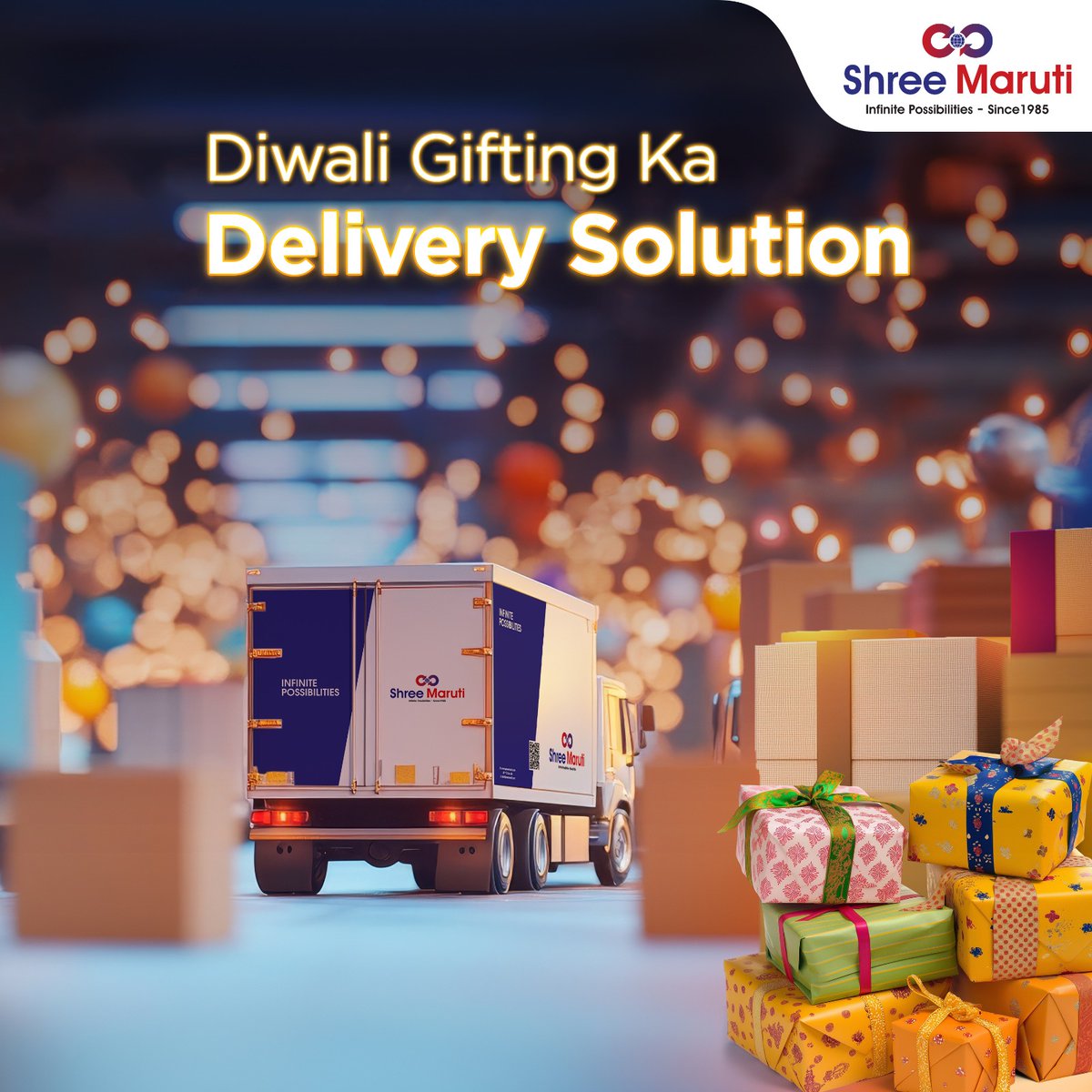 ShreeMaruti_Ind's tweet image. This Diwali, as your orders for festive gifting multiply, let Shree Maruti be your trusted delivery partner. We’re here to ensure your Diwali gifts reach their destinations on time, making your celebrations even brighter! #DiwaliDelights #FestiveFlavors #ShreeMarutiDelivery