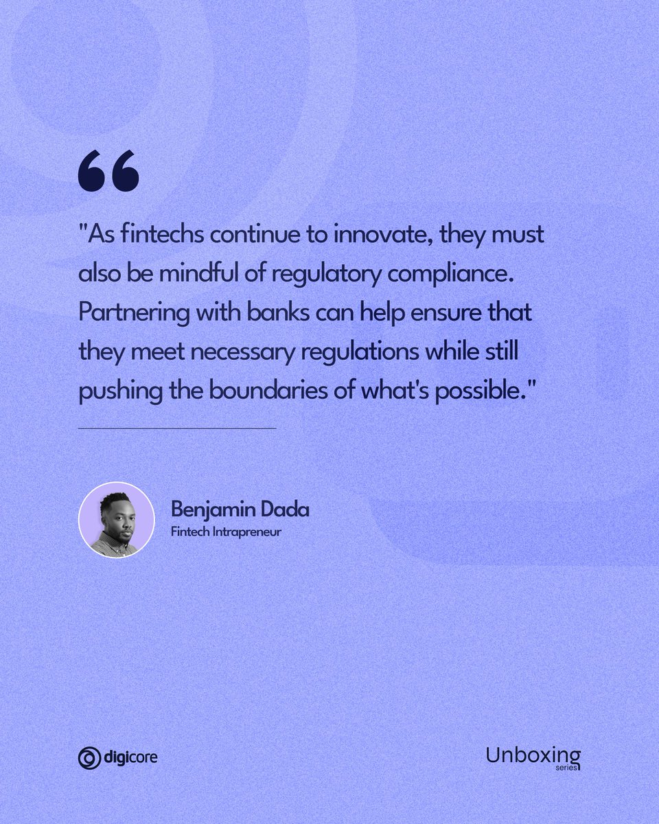 Fintechs need to partner with banks to meet regulations while they continue innovating.

<a href="/DadaBen_/">Benjamin Dada</a> dissects reasons why a partnership between fintechs and banks is vital for meeting regulatory standards and growth.

Watch the full story:
youtu.be/YpNL0I05ioE?si…