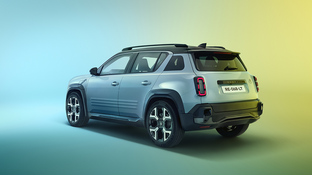 #Renault4 #ETech 100% #electric: an unforgettable silhouette, reinvented.

illuminated grille with round lights, large sloping tailgate, characteristic quarter windows, 3-part vertical rear lights, instantly identifiable profile… in line with the #R4 legacy.

#liberté4ever