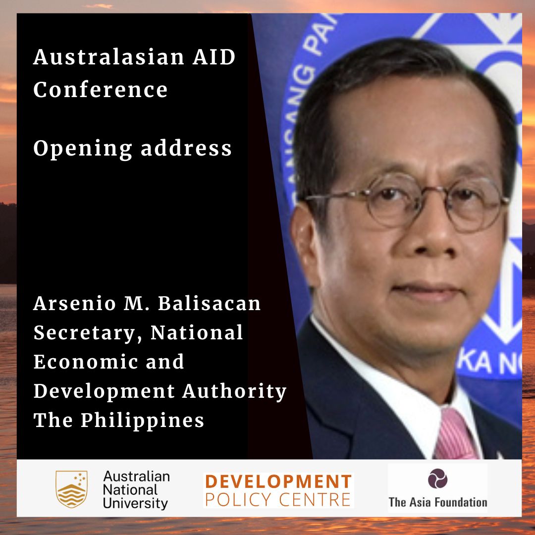 devpolicy's tweet image. Get your AAC2024 tickets now! 🎟️ 

Opening address📢 Arsenio M. Balisacan, Secretary, National Economic and Development Authority, The Philippines at the 2024 Australasian AID Conference.

Tickets: events.devpolicy.org/20241203/

#AidandDevelopment @Asia_Foundation