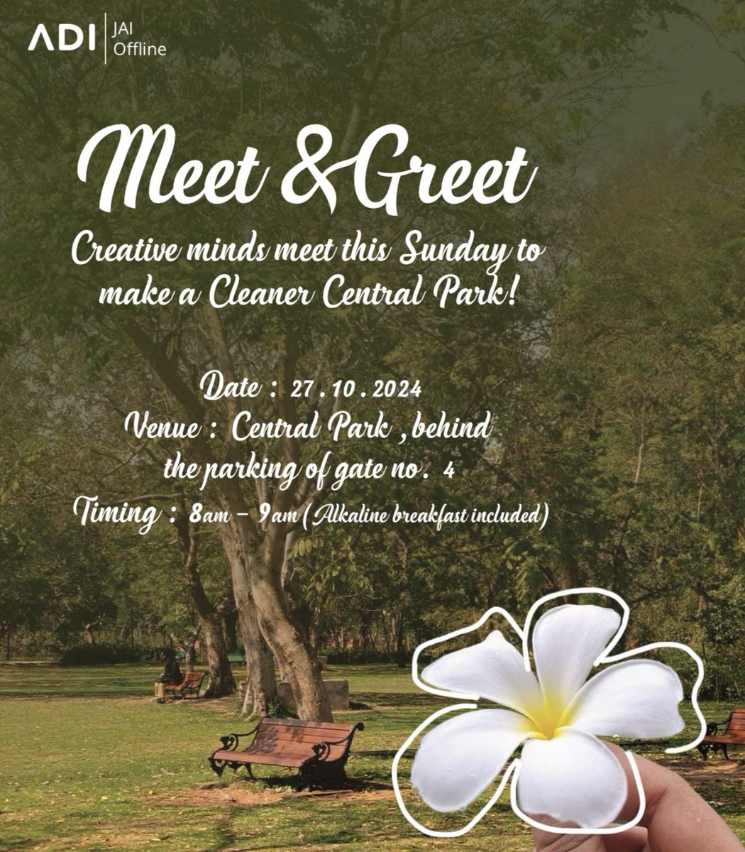 Let’s get together!

Designers of Jaipur, join us for a relaxed and fun ‘Pre-Diwali’ Sunday Breakfast Meet at Central Park. 

27th October | 8 AM 

Pre-registration Is mandatory 
LINK to register -  forms.gle/PwTBRCm6mp7cdh…

#associationofdesignersofindia #ADIJAIPUR #jaipur #adi