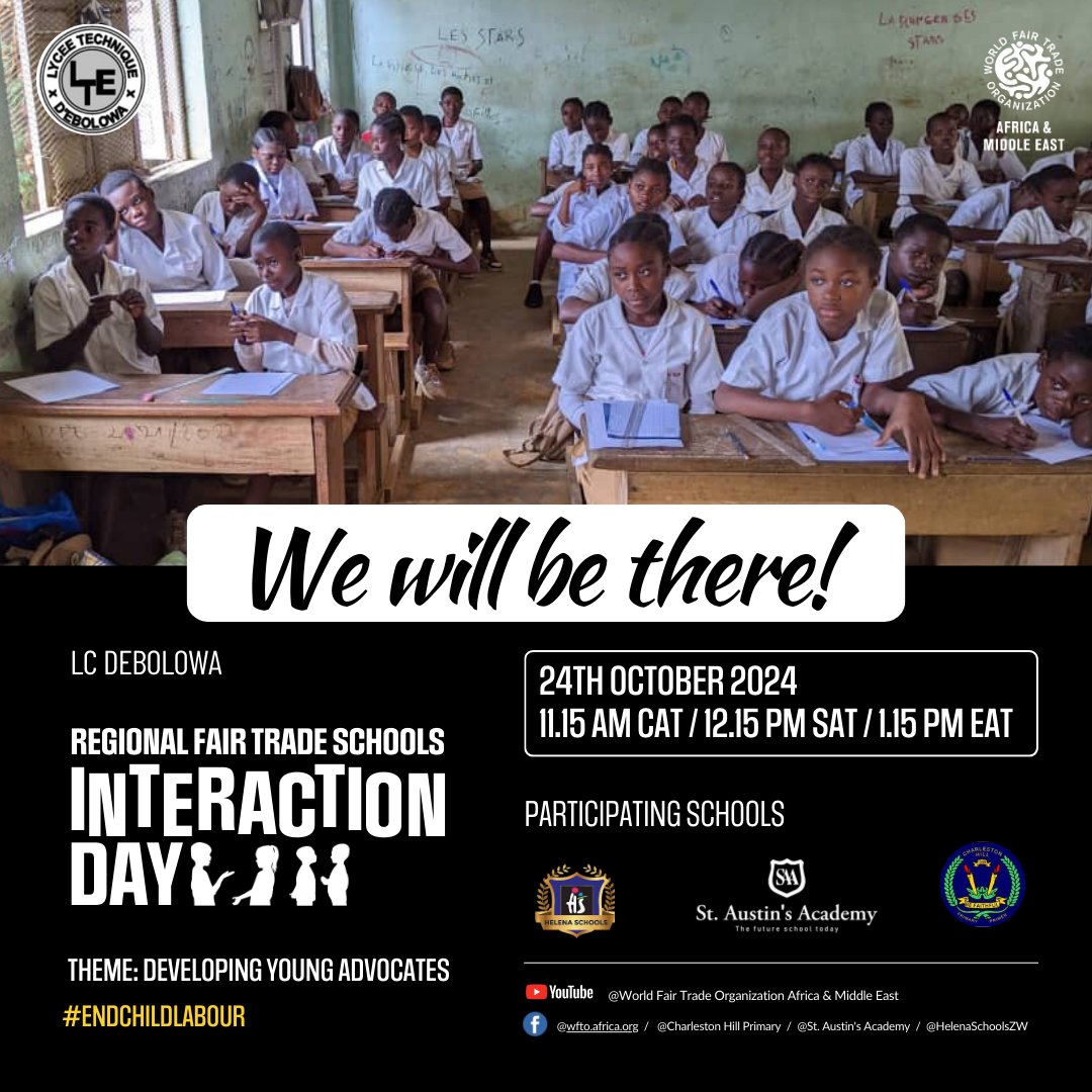 GTHS Ebolowa, Cameroon is proud to be part of the Regional Fair Trade Schools Interaction Day, where we'll be showcasing our advocacy against child labor and sharing solutions for a better future. Join us in amplifying the message on October 24th! #EndChildLabor #FairTradeSchools
