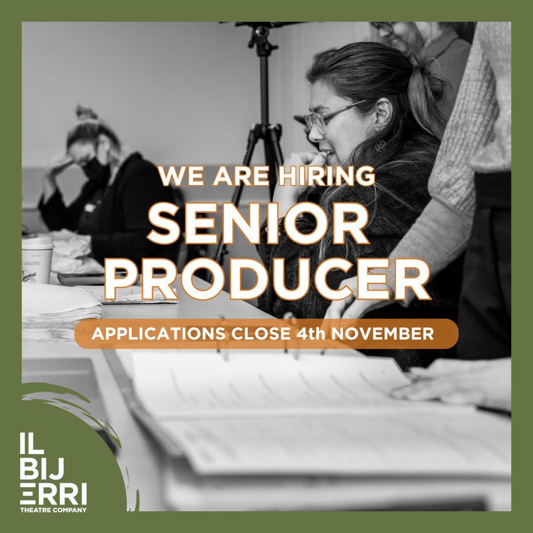 We are looking for a new Senior Producer, could that be you?
The Senior Producer plays a vital role in the delivery of a diverse program of new work, touring, artist development and community engagement. 

FIND OUT MORE:
ilbijerri.com.au/office-positio…