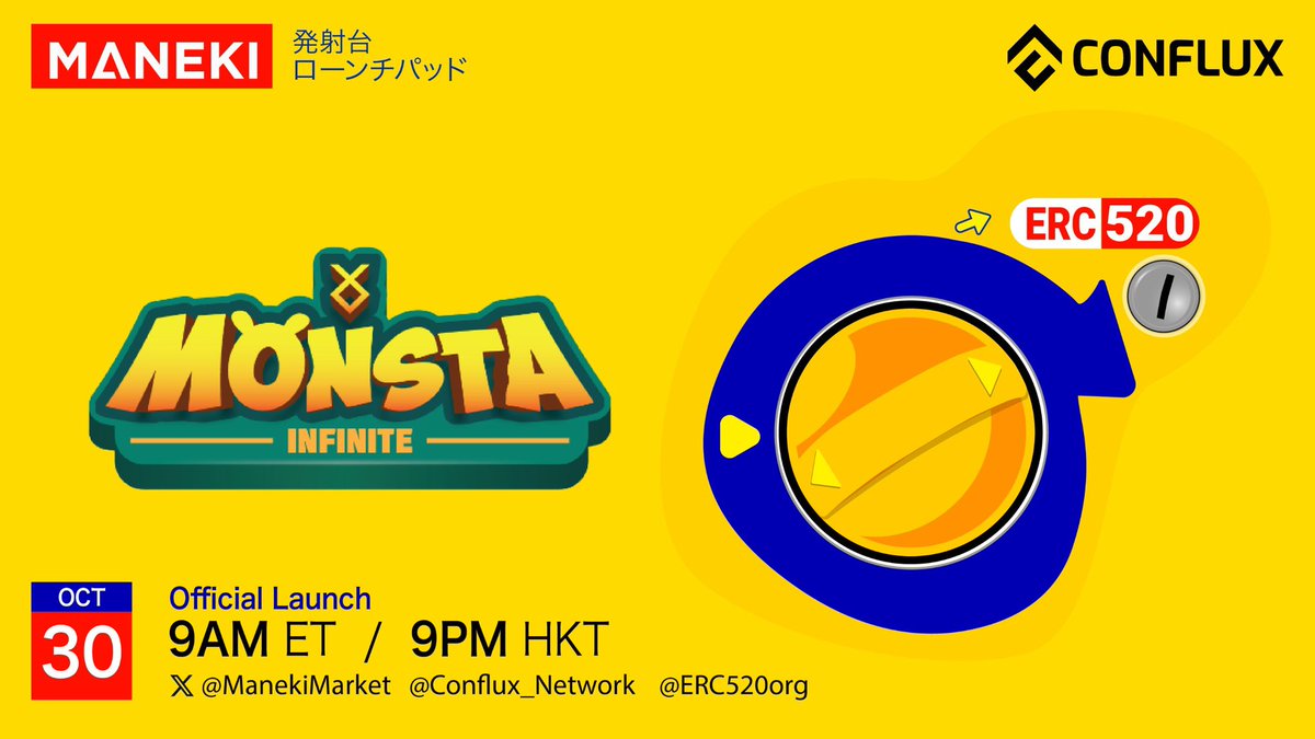 MANEKI . m a r k e t (@manekimarket) on Twitter photo 📢 Maneki Market is about to make HISTORY as the FIRST #ERC520 <a href="/ERC520org/">ERC - 520 | Accretive Tokens</a> Launchpad!! 🚀✨
First up: Monsta-IP launches on Oct 30, 9 AM ET / 9 PM HKT ⏰
@Conflux_network is where the magic happens! 💎🔥
More updates coming soon, follow us!
Trade <a href="/SwappiDEX/">Swappi</a> <a href="/OpenFluxNFT/">OpenFlux NFT Marketplace</a>
#NFT #IP 📢 Maneki Market is about to make HISTORY as the FIRST #ERC520 <a href="/ERC520org/">ERC - 520 | Accretive Tokens</a> Launchpad!! 🚀✨
First up: Monsta-IP launches on Oct 30, 9 AM ET / 9 PM HKT ⏰
@Conflux_network is where the magic happens! 💎🔥
More updates coming soon, follow us!
Trade <a href="/SwappiDEX/">Swappi</a> <a href="/OpenFluxNFT/">OpenFlux NFT Marketplace</a>
#NFT #IP