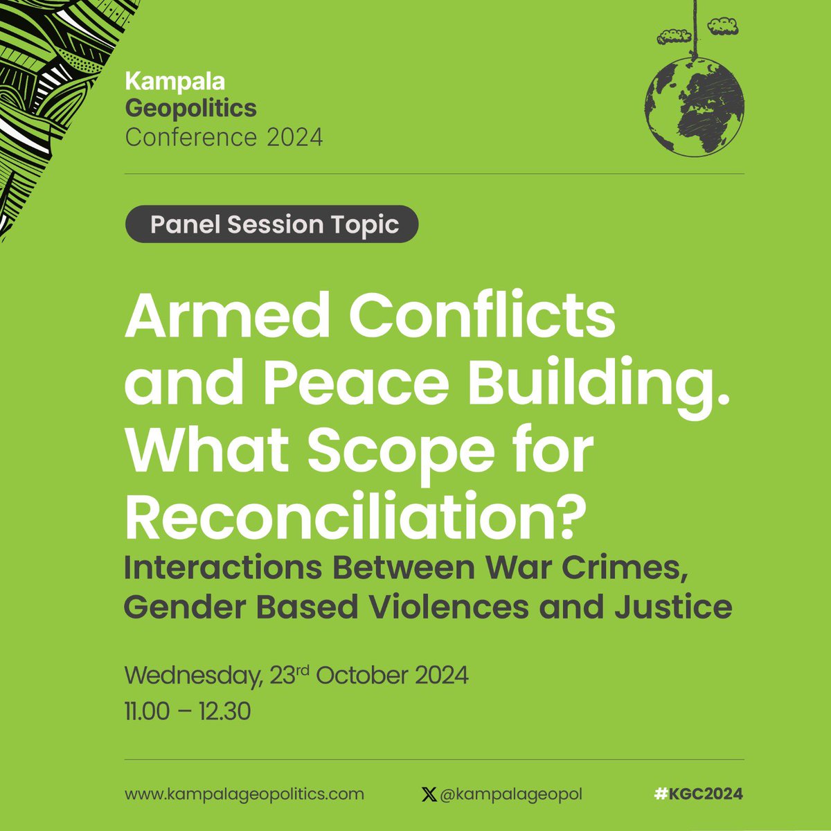 Jude_Mugabi's tweet image. Happening this week: The #KampalaGeopoliticsConference - a convening experts and thought leaders for an intellectual exchange  - revolving around the theme &quot;The African Dimensions in International Debates.”

Key Discussion Areas: Security, Development &amp;amp; Geopolitics.

#KGC2024