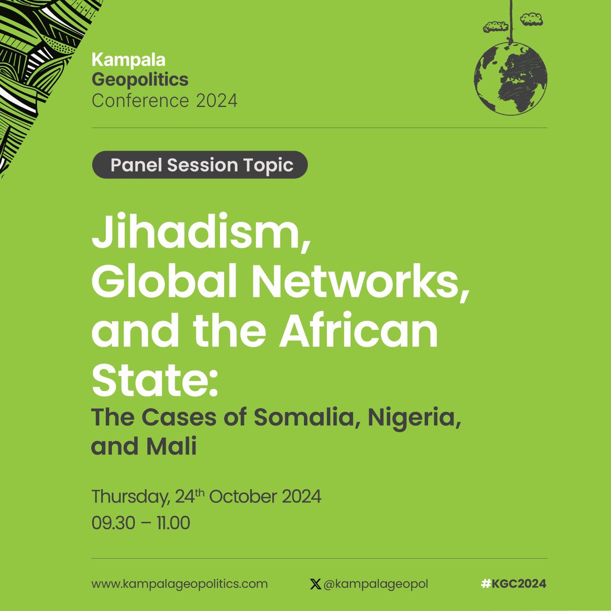 Jude_Mugabi's tweet image. Happening this week: The #KampalaGeopoliticsConference - a convening experts and thought leaders for an intellectual exchange  - revolving around the theme &quot;The African Dimensions in International Debates.”

Key Discussion Areas: Security, Development &amp;amp; Geopolitics.

#KGC2024