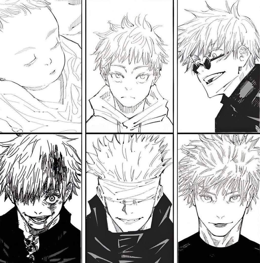 AnimeePost's tweet photo. Gojo's Evolution https://t.co/U0hPPNw62J