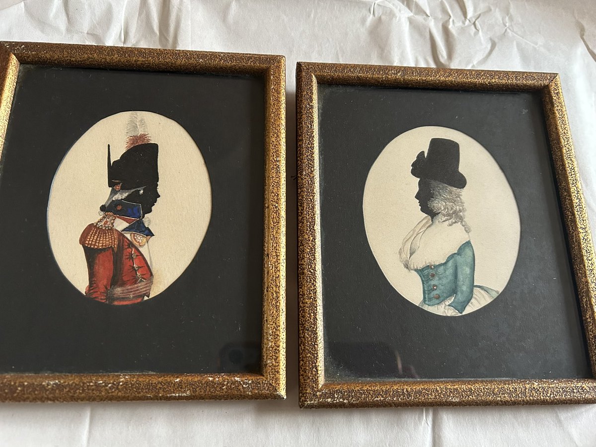 Found these enchanting silhouettes in an antique fair. What you think - about 1780s?