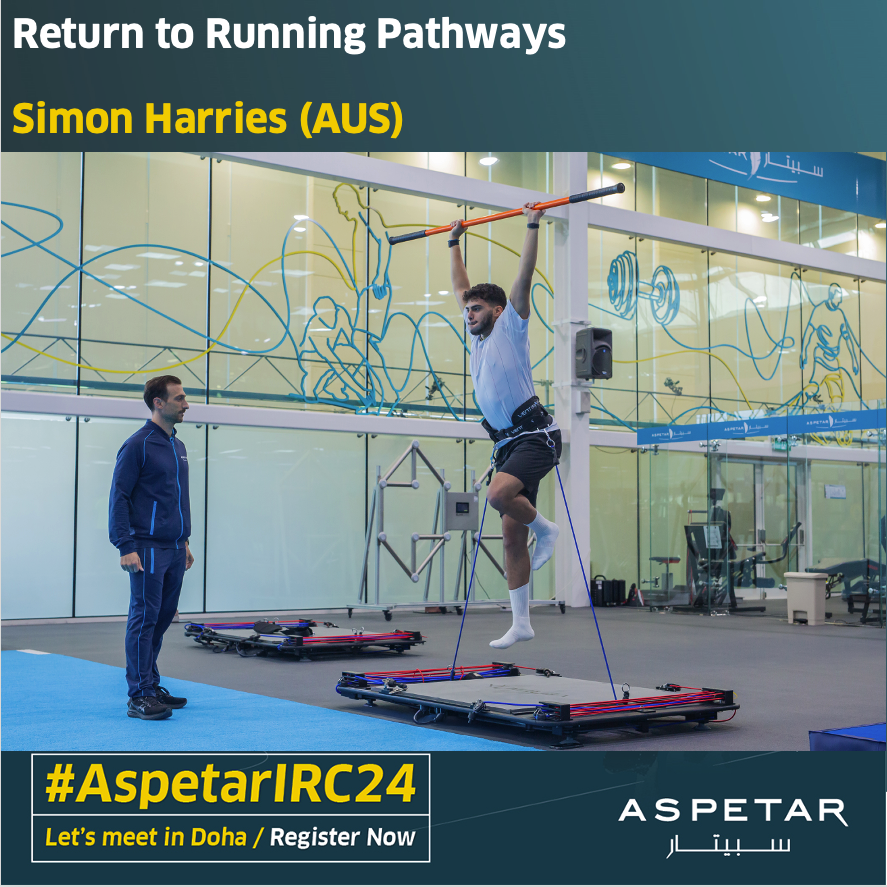 Aspetar's tweet photo. 🎯 Return to Running Pathways!

Join us for an insightful session with @harries_simon as he explores the key components for a successful return to running after a thigh muscle injury. 

Don’t miss out on valuable tips and strategies!

📅 Registration 👉 https://t.co/c6SmsMMPdR

#AspetarIRC2024