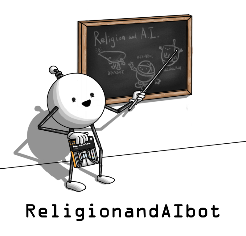 BVLSingler's tweet photo. I was saving this guy for the official launch date (31st) but as I can see people are already getting their copies (but not me yet!!), I'm posting him early (thanks @smolrobots!)
Here's ReligionandAIbot to tell you all about this subject and not so subtly promote my new book! https://t.co/XRNmTT4TmA
