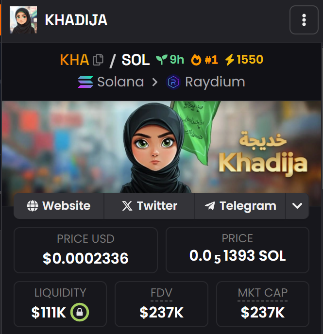 KhadijaWaveSol's tweet photo. $KHADIJA is powerful girl, no one will ever stop her! She is a cultural revolution on DEXes! https://t.co/3RibyL3SNk