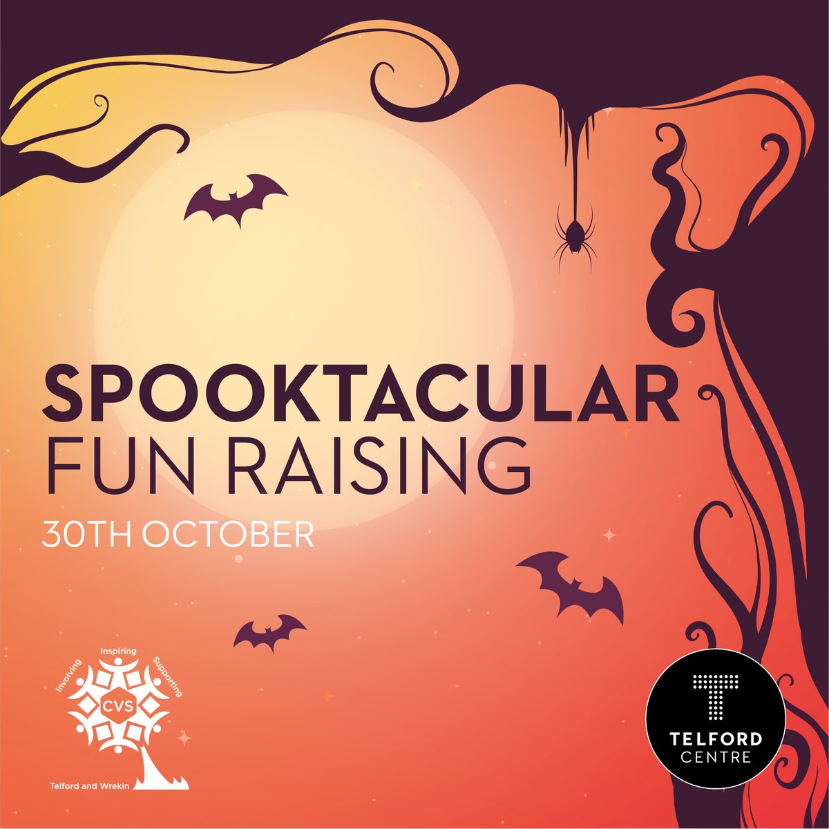 TelfordCentre's tweet image. 🎃👻 Join us on 30th October for a spooktacular Halloween event with Telford and Wrekin CVS! Fun activities for the whole family, all for a great cause! telfordcentre.com/whats-on/event…

#HalloweenFun #SupportLocalCharity 🕷️🕸️