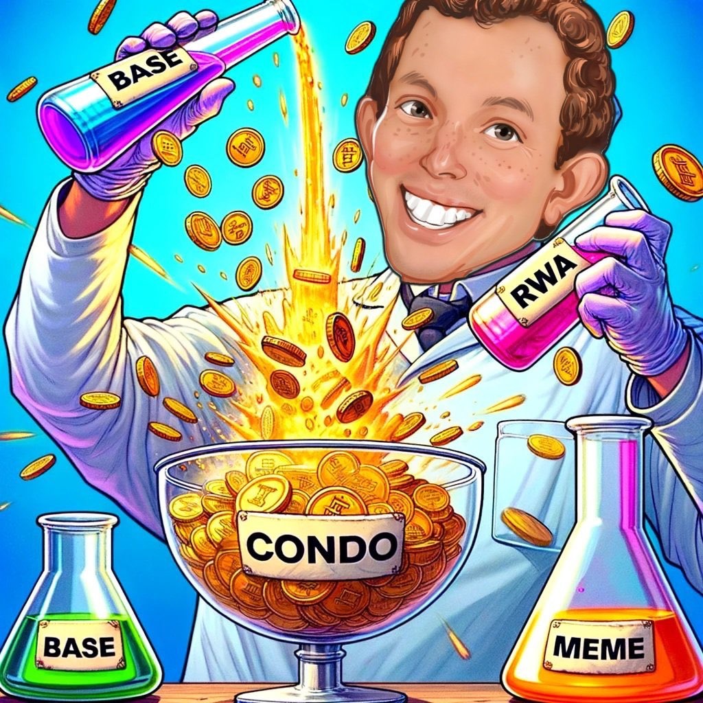 💫 CONDO ( $CONDO ) : A Meme Coin with Real-World Ambitions

<a href="/Condo_Base/">Condo</a> is a <a href="/base/">Base</a> chain meme coin that's making waves with its unique twist: 

👉  Real-World Assets (RWAs) investment. 

Parody of <a href="/OndoFinance/">Ondo Finance</a> and <a href="/BlackRock/">BlackRock</a> and inspired by the "Ondo = Condo" meme, this token