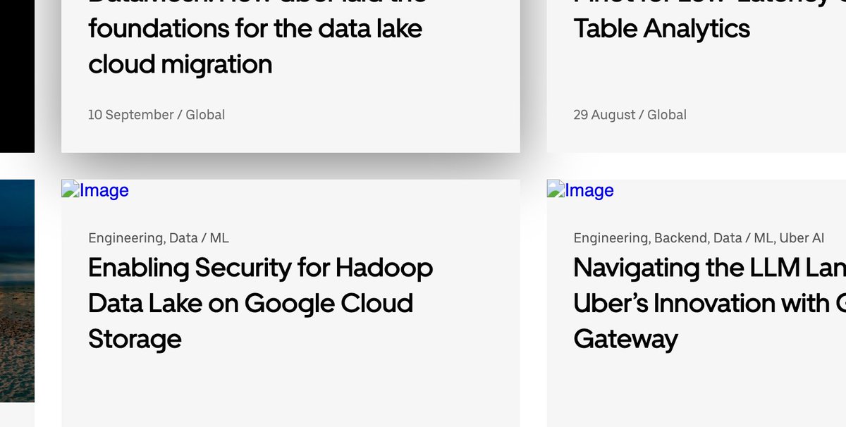 Hi <a href="/UberEng/">Uber Engineering</a> , some pictures in your blogs are broken.