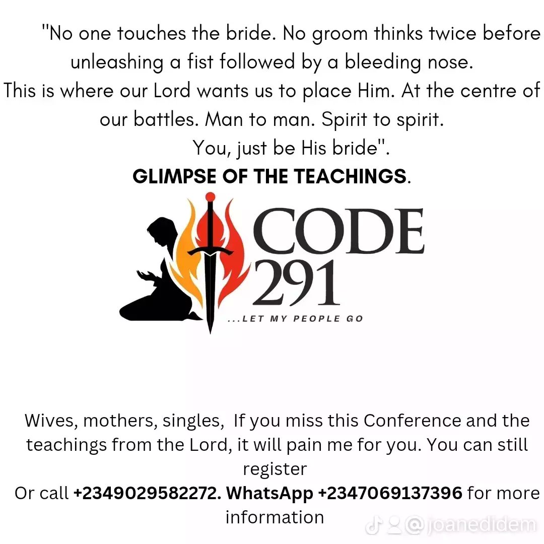 joanedidem's tweet photo. 👉👉👉
Arent you tired already?
Wouldnt you like to just be a girl again?
Take back your innocence?
Be whole in and out and at ease knowing someone's got your back?
So call the numbers now.👆
#women #conference #prayer #faith #anointing #grace #fire #power #healing  #lagos #2024 https://t.co/iyV77IbrUq