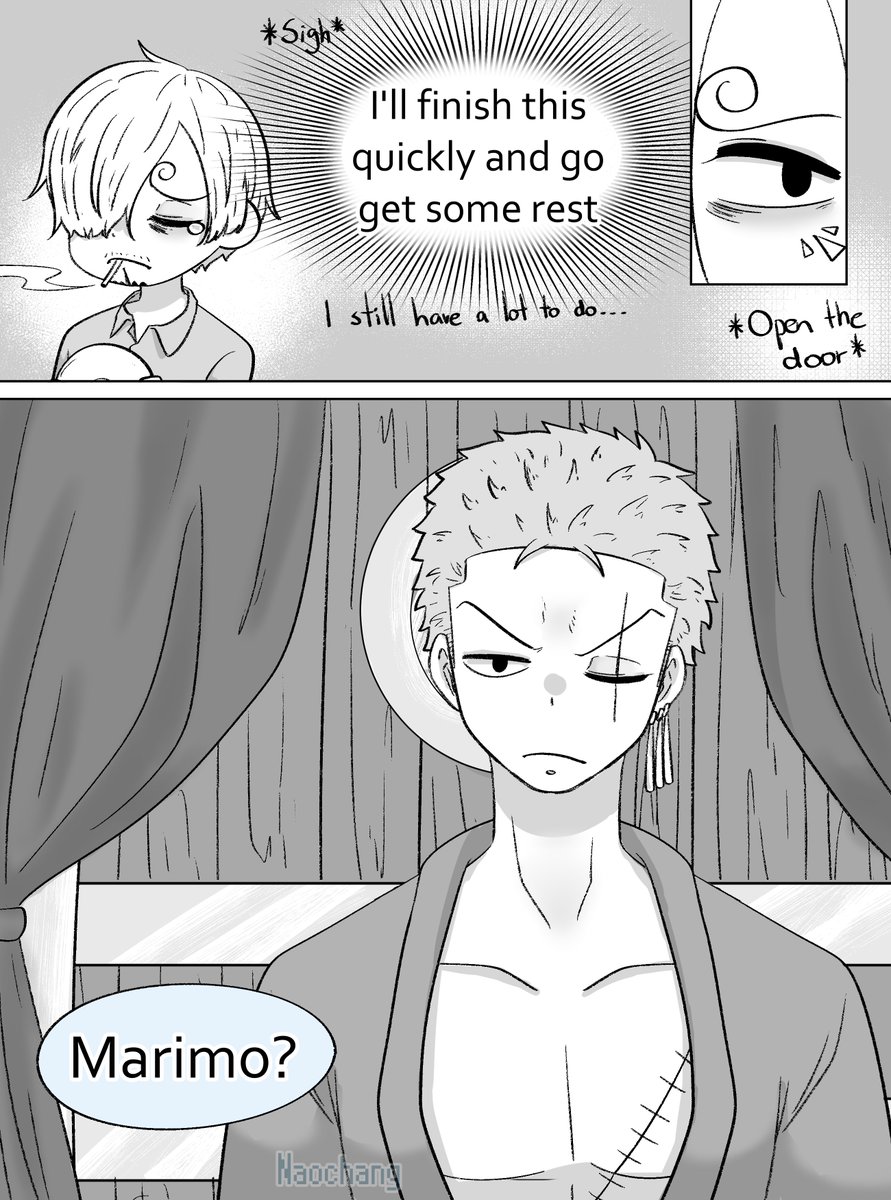 Naochang's tweet photo. A tired day 💚💙
(3/8)
Reads ----->
I hope you like it! 🫶
#Zosan #ゾロサン https://t.co/d1waGFFZb7